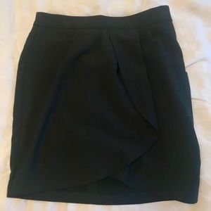Everly Black Fitted Tulip Wrap Mini Skirt